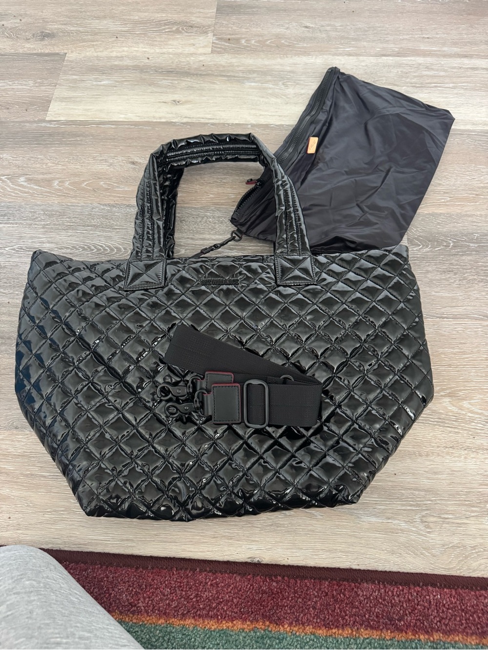MZ Wallace Metro City Medium Tote Deluxe- Black Lacquer - Picture 4 of 5